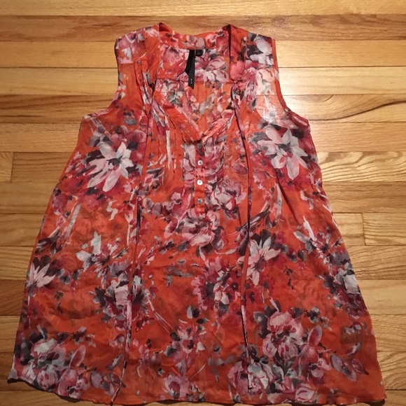 Bellatrix Sheer Floral Sleeveless Blouse - Picture 2 of 6